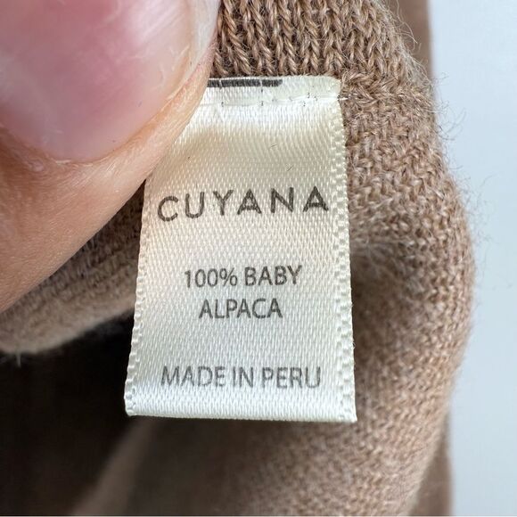 Cuyana 100% Baby Alpaca Turtleneck Tunic Sweater Tan Women's Size XS/S Oversized - Picture 7 of 7
